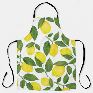 Watercolor Lemons: Summer Fruit Pattern Apron