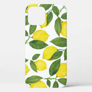 Watercolor Lemons: Summer Fruit Pattern iPhone 12 Case