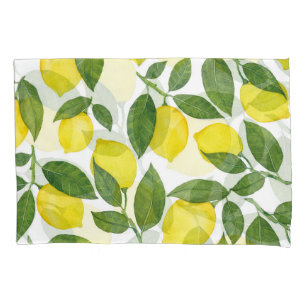 Watercolor Lemons: Summer Fruit Pattern Pillowcase