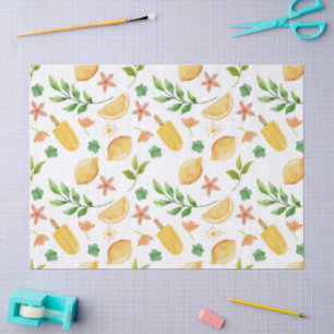 Watercolor Lemons & Summer Popsicles Tissue Paper 