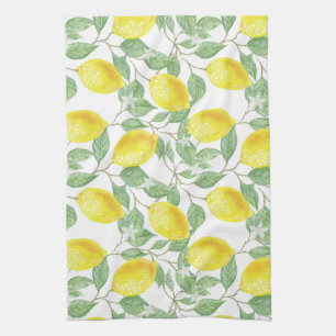 Watercolor Lemons Tea Towel