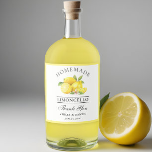 Watercolor Lemons Thanks Limoncello Bottle Labels