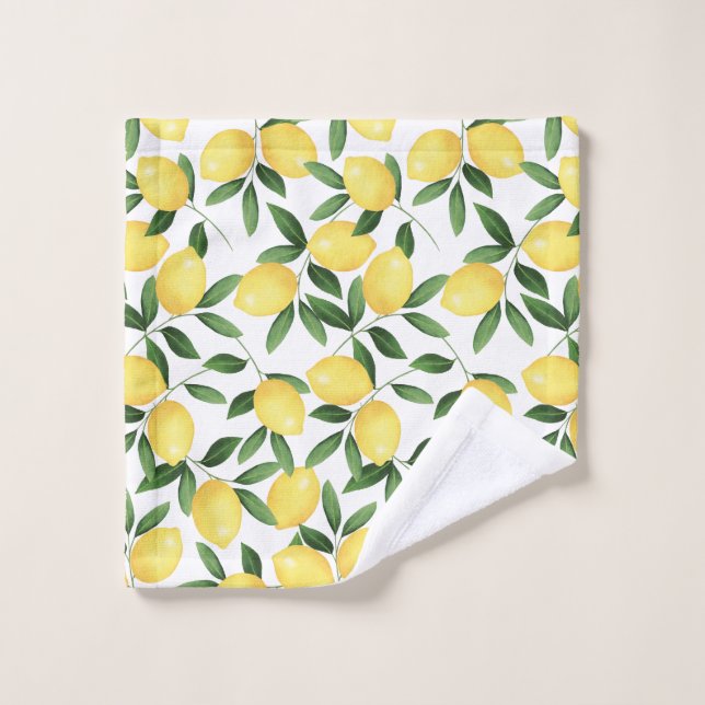 WATERCOLOR LEMONS WASH CLOTH (Wash Cloth)