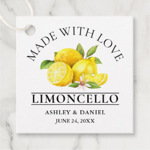 Watercolor Lemons Wedding Love Limoncello Favour Tags