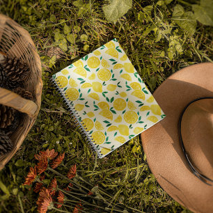 Watercolor lemons - yelllow and green illustration notebook