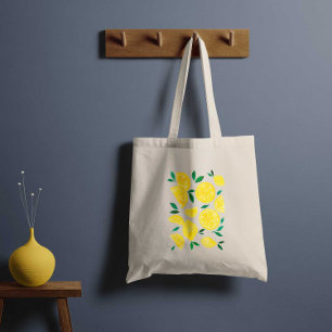 Watercolor lemons - yelllow and green tote bag