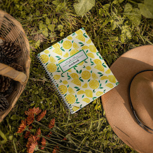 Watercolor lemons - yellow and green notebook