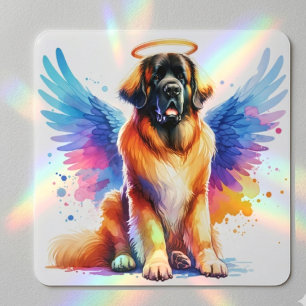 Watercolor Leonberger Dog Angel Square Sticker