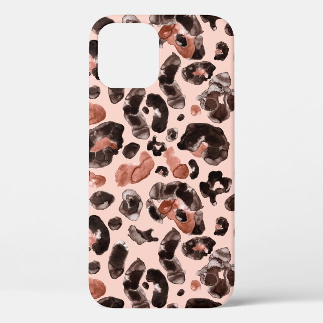 Watercolor leopard animal print pattern Case-Mate iPhone case (Back)