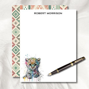 Watercolor Leopard Elegant Business Stationery Custom Letterhead