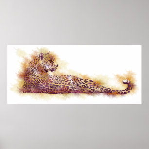 Watercolor Leopard Poster
