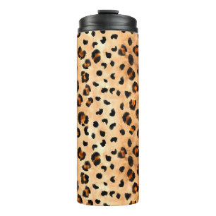Watercolor Leopard Print: Exotic Fur Texture Thermal Tumbler