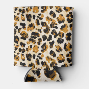 Watercolor leopard skin, tie-dye gradient. can cooler
