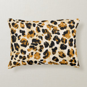 Watercolor leopard skin, tie-dye gradient. decorative cushion