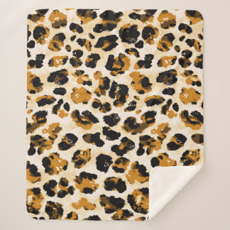 Watercolor leopard skin, tie-dye gradient. sherpa blanket