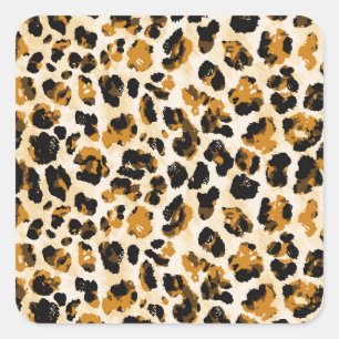 Watercolor leopard skin, tie-dye gradient. square sticker