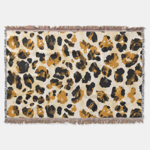 Watercolor leopard skin, tie-dye gradient. throw blanket