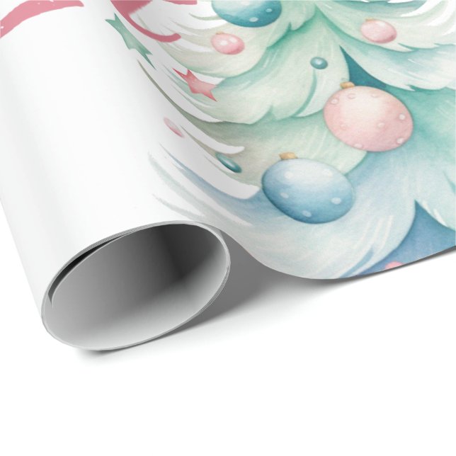 Watercolor Let’s Get Lit Christmas Tree  Wrapping Paper (Roll Corner)