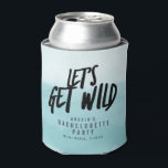 Watercolor Let's Get Wild Bachelorette Party Can Cooler<br><div class="desc">Fun can coolers for a beach-themed bachelorette party in a watercolor "Let's get wild" design. Customise with the bride-to-be's name and the location of your bachelorette party,  weekend or getaway.</div>