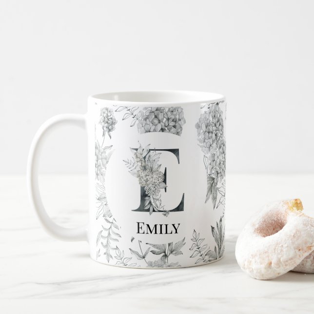 Watercolor letter E Coffee Mug (With Donut)