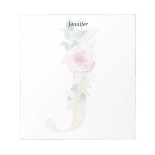 Watercolor letter J Notepad