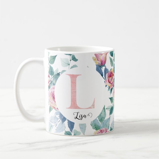 Watercolor letter L Coffee Mug (Left)