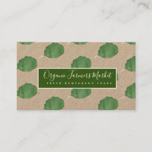 Watercolor Lettuce Greenery Farmers Market Fresh Business Card