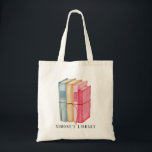Watercolor Library Books Custom Tote Bag<br><div class="desc">You will love this watercolor library books and a rope to tie the books together.</div>