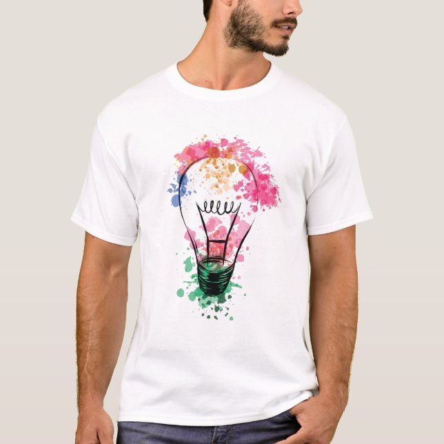 Watercolor Light Bulb T-Shirt (Front)