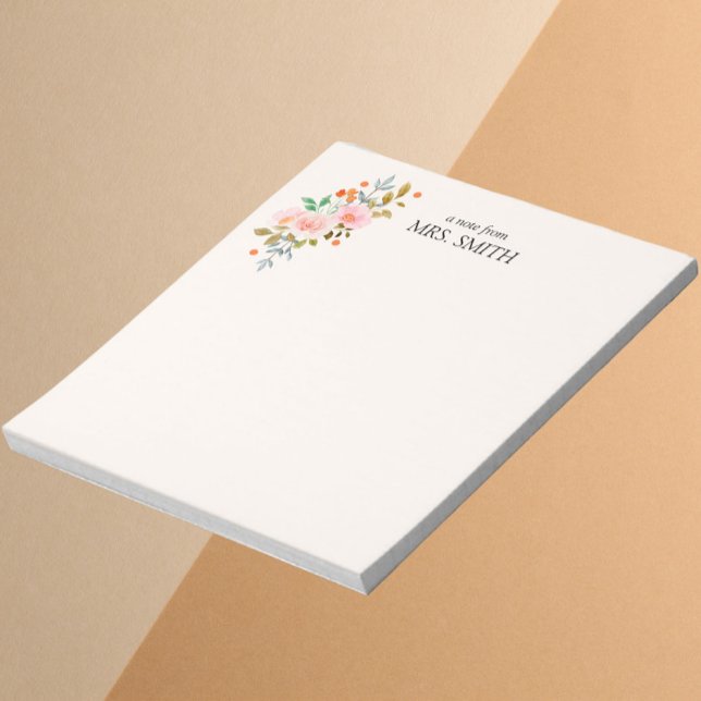 Watercolor Light Yellow Floral Note from Teacher (Creator Uploaded)