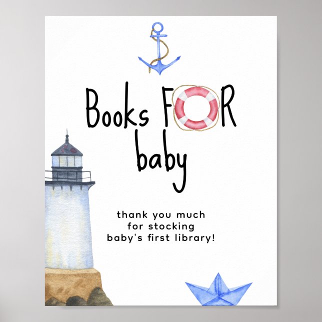 Watercolor lighthouse - Books for baby Poster (Front)