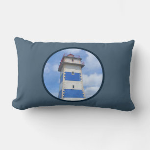Watercolor lighthouse lumbar cushion