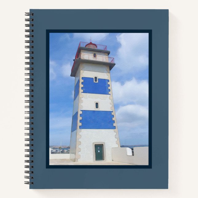 Watercolor lighthouse notebook (Front)