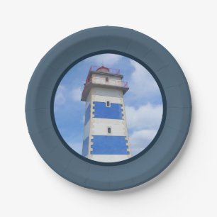 Watercolor lighthouse paper plate