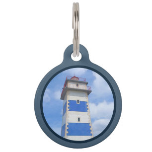 Watercolor lighthouse pet tag