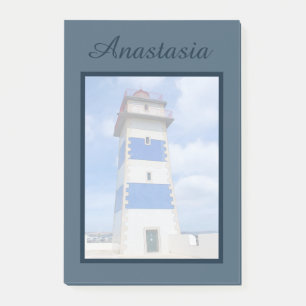 Watercolor lighthouse post-it notes