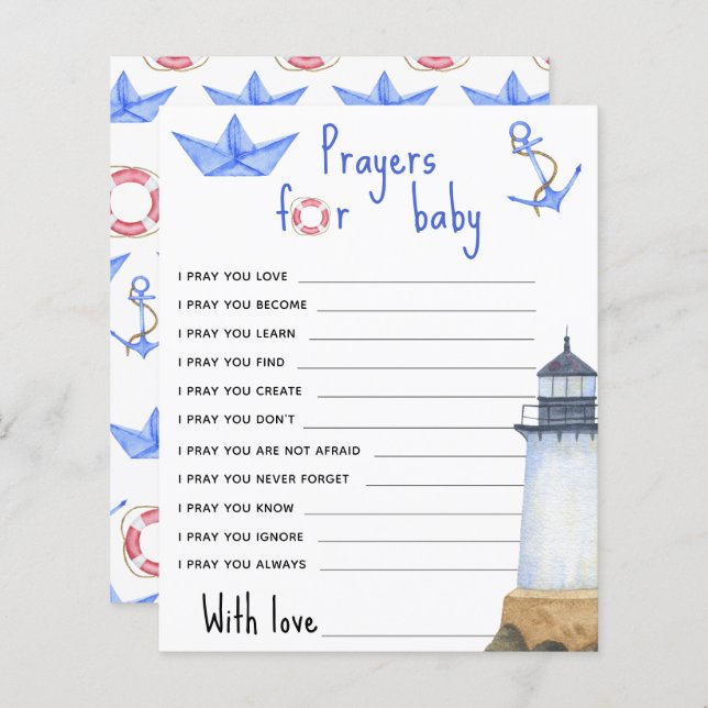 Watercolor Lighthouse - prayers for baby (Front/Back)