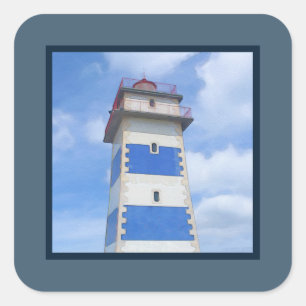 Watercolor lighthouse square sticker