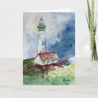 Watercolor Lighthouse, unnamed Thank You Card