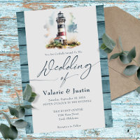 Watercolor Lighthouse Wedding 