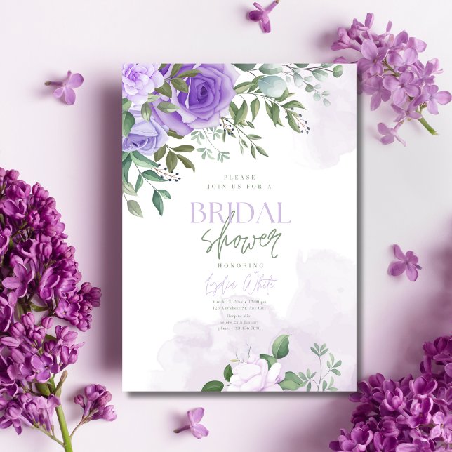 Watercolor Lilac Bridal Shower, Lavender Shower Invitation (Creator Uploaded)