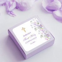Watercolor Lilac Flowers First Communion