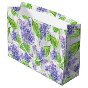 Watercolor lilac flowers large gift bag