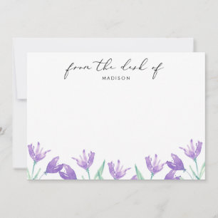 Watercolor Lilac Flowers Personalised Card