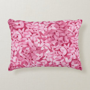 Watercolor lilac flowers: pink floral background decorative cushion