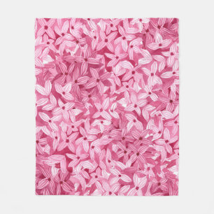 Watercolor lilac flowers: pink floral background fleece blanket