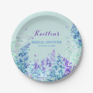 Watercolor Lilac Green Blue Purple Mint Any Colour Paper Plate