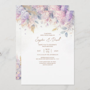 Watercolor Lilac Wedding Invitation