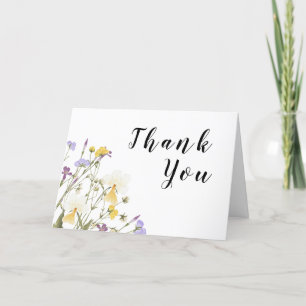 Watercolor Lilac Wedding Thank You Card