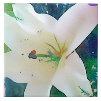 Watercolor Lily 6"x6" Tile or Trivet